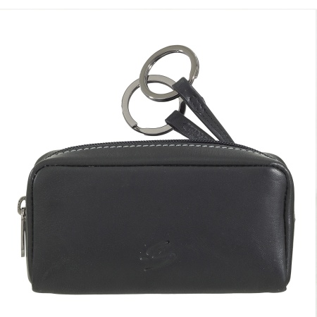 Nuvola Pelle Astuccio Portachiavi in Pelle con Cerniera – Portachiavi con 2 Anelli Metallici e Tasche con Zip per Chiavi, Monete e Piccoli Oggetti - Img 2