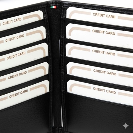 PORTA CARTE DI CREDITO IN PELLE A 10 POSTI CON RFID OLD ANGLER FIRENZE - Img 7