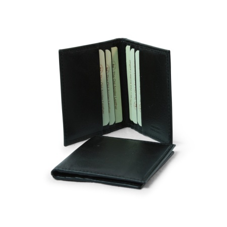 Portacarte di credito in pelle con RFID - nero - Img 3