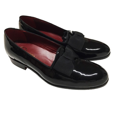 SCARPE UOMO DA CERIMONIA SMOKING IN VERNICE GAROFALO GIANBATTISTA ARTIGIANALI MADE IN ITALY - Img 2