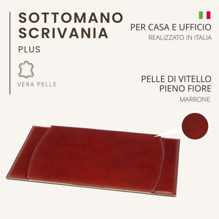 SOTTOMANO DA SCRIVANIA IN PELLE A RIBALTA 60x34 CM MARUSE - Img 3