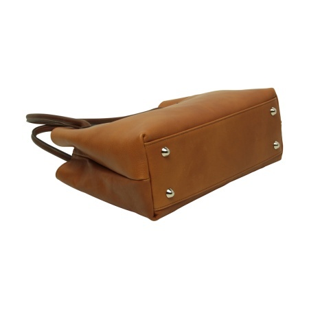 WOMAN’S TWO-HANDLE BAG IN TWO -TONE FULL-GRAIN LEATHER-COLONIAL - Img 3