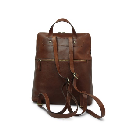 Zaino in pelle - marrone castagna - Img 6