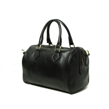 Bauletto due manici in pelle - nero - Img 4