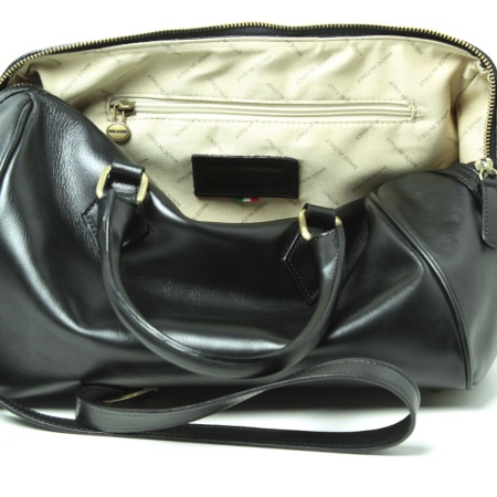 Bauletto due manici in pelle - nero - Img 6