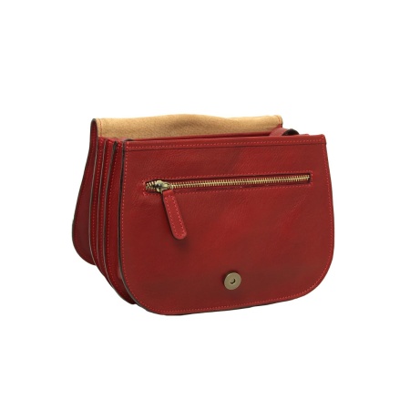Borsa a tracolla da donna in pelle di vitello pieno fiore-Rosso - Img 4