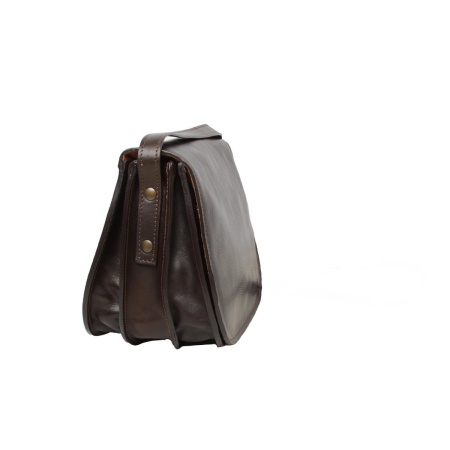 Borsa a tracolla da donna in pelle di vitello pieno fiore-Testa moro - Img 4