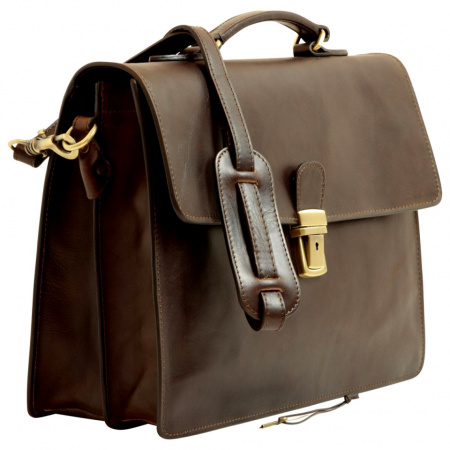 CARTELLA PORTA PC IN PELLE OLD ANGLER FIRENZE ARTIGIANALE MADE IN ITALY - Img 2