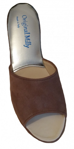 CIABATTA DONNA MILLY IN CAMOSCIO ARTIGIANALE MADE IN ITALY - Img 5