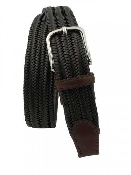 CINTURA UOMO 3,5 CM EXTRA LARGE ELASTICA IN CUOIO ORIONE BELTS ARTIGIANALE MADE IN ITALY - Img 2