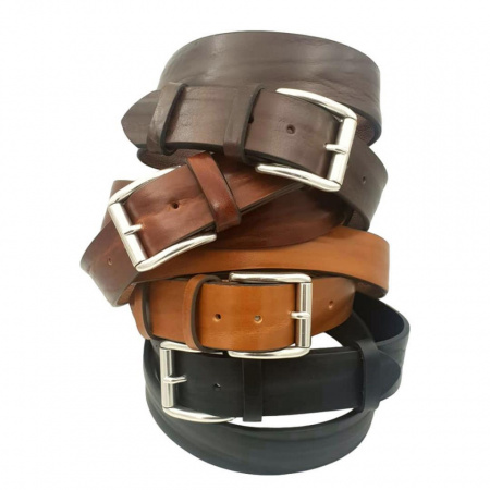 CINTURA UOMO 4 CM IN CUOIO DI TORO ORIONE BELTS ARTIGIANALE MADE IN ITALY - Img 8