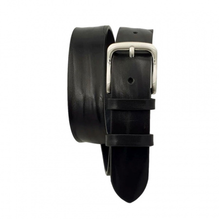 CINTURA UOMO 4 CM IN CUOIO DI TORO PLISSE' ORIONE BELTS ARTIGIANALE MADE IN ITALY - Img 2