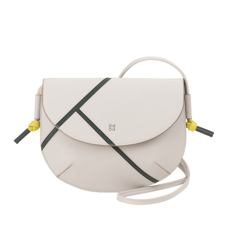 DUDU Borsa a Tracolla Donna in Vera Pelle – Borsetta Piccola con Chiusura a Patta Stile Tennis con Tracolla Regolabile e Interno Capiente