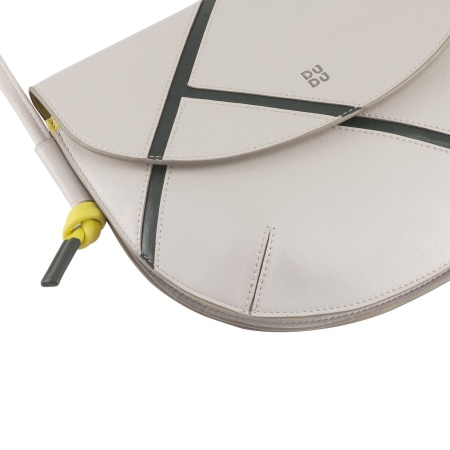 DUDU Borsa a Tracolla Donna in Vera Pelle – Borsetta Piccola con Chiusura a Patta Stile Tennis con Tracolla Regolabile e Interno Capiente - Img 4
