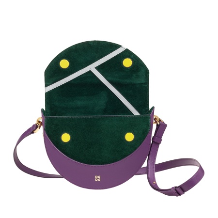 DUDU Borsa Donna a Tracolla in Vera Pelle, Mezzaluna Rigida, Made in Italy, Borsetta con Patta e Doppia Tracolla, Chiusura Magnetica - Img 3