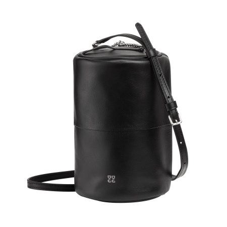 DUDU Borsa Donna Cilindrica in Pelle, Borsa a Tracolla con Catena e Pelle, Borsa a Cilindro Piccola Fashion Elegante con Cerniera - Img 3