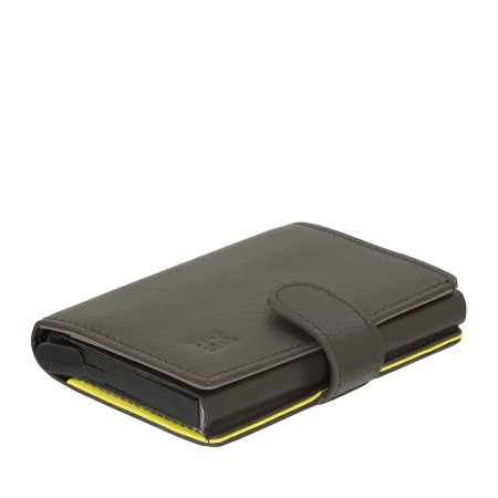 DUDU Portafoglio Portacarte Uomo in Pelle Protezione RFID, Piccolo Miniwallet con Cardprotector in Alluminio, Porta Banconote e Chiusura a Bottone - Img 4
