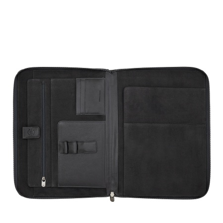 Nuvola Pelle Cartella Portadocumenti A4 in Pelle Organizer da Lavoro Porta Blocco Note Portapenne con Cerniera a Giro - Img 3