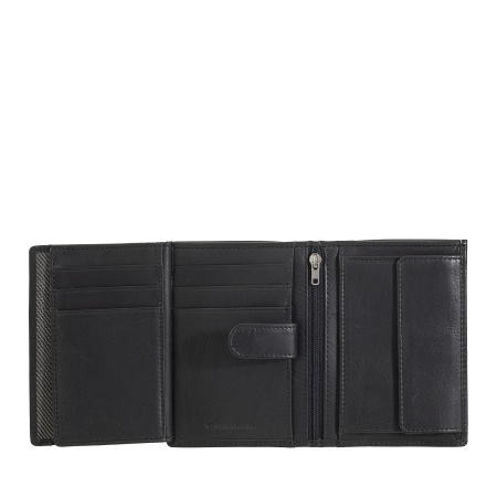 Nuvola Pelle Portafoglio Uomo Verticale in Pelle – Elegante Portafogli Bifold con Portamonete, Chiusura Interna a Linguetta, Scomparti Carte Tessere e Tasca Zip - Img 4