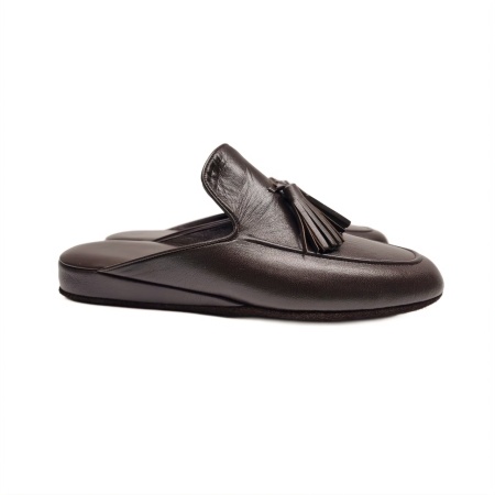 PANTOFOLE UOMO IN PELLE CON NAPPINE MAGNUS MADE IN ITALY - Img 2