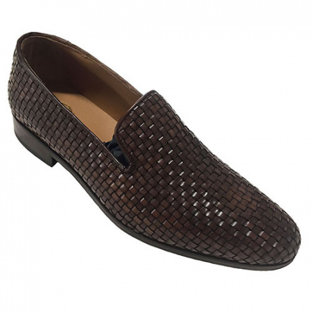 SCARPE UOMO CLASSICHE IN PELLE INTRECCIATA GAROFALO GIANBATTISTA ARTIGIANALI MADE IN ITALY - Img 3