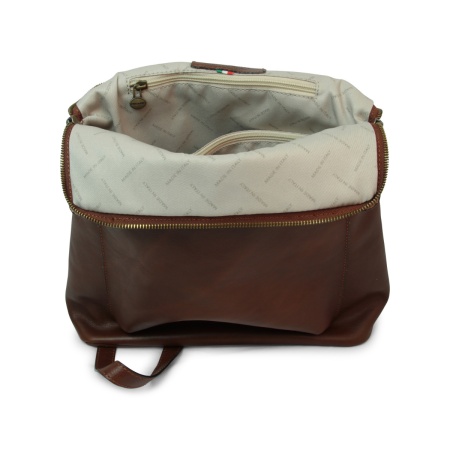 Zaino in pelle - marrone castagna - Img 3