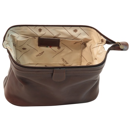 Beauty case in pelle. Marrone Scuro - Img 2