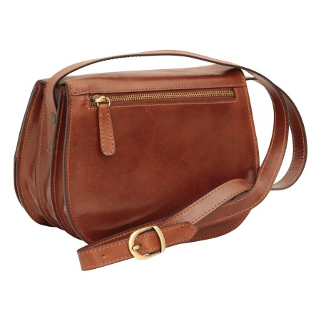 Borsa a tracolla di vitello pieno fiore. marrone - Img 4