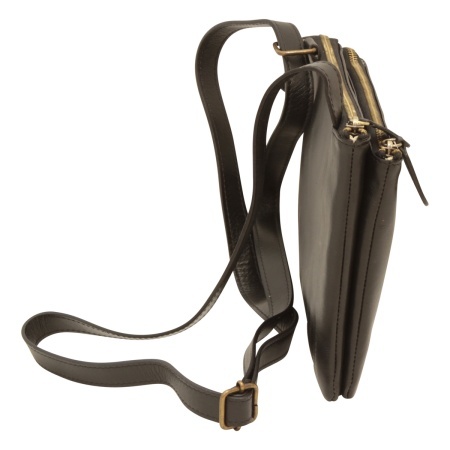 Borsa a tracolla di vitello pieno fiore - nero - Img 3