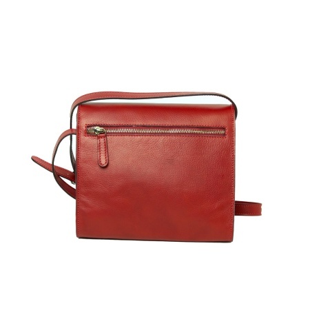 Borsa a tracolla di vitello pieno fiore-Rosso - Img 4