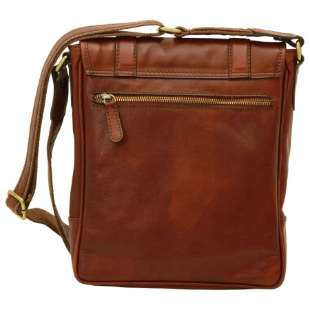 Borsa a tracolla in pelle. Marrone Mogano - Img 4