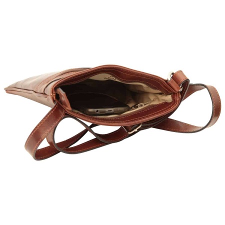 Borsa a tracolla in pelle - marrone - Img 3