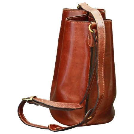 Borsa a tracolla in pelle. Marrone - Img 3