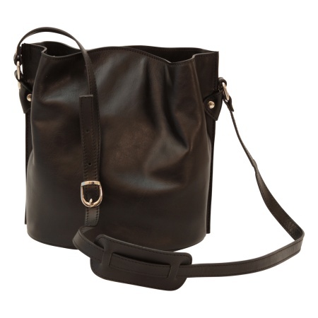 Borsa a tracolla in pelle - Nero - Img 2