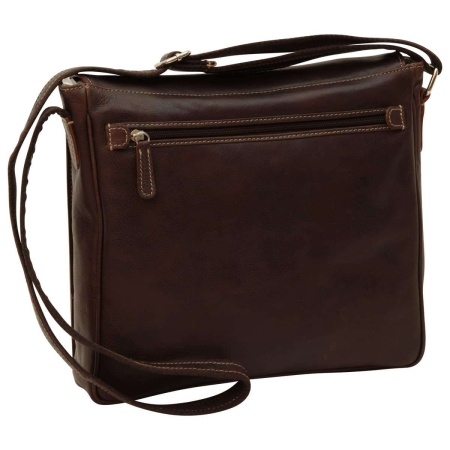 Borsa Messenger in pelle. Marrone scuro - Img 4