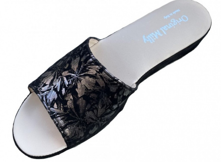 CIABATTA DONNA MILLY IN CAMOSCIO STAMPA FIORI ARTIGIANALE MADE IN ITALY - Img 8