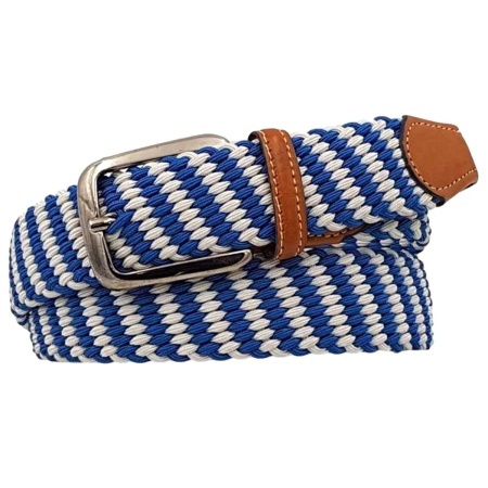 CINTURA UOMO 3,5 CM BICOLORE ELASTICA INTRECCIATA IN TESSUTO ORIONE BELTS ARTIGIANALE MADE IN ITALY