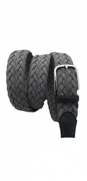 CINTURA UOMO 3,5 CM EXTRA LARGE INTRECCIATA IN CAMOSCIO ORIONE BELTS ARTIGIANALE MADE IN ITALY - Img 4