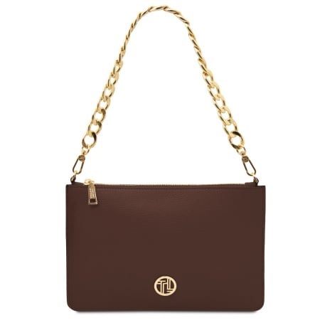 Diva - Pochette in pelle con tracolla a catena