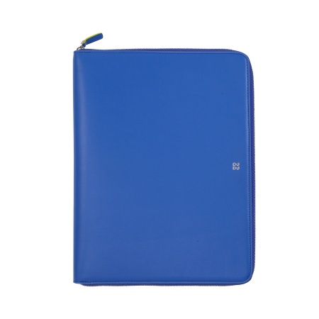 DUDU Cartella Portadocumenti A4 in Pelle Portablocco da Ufficio Cartellina Porta Tablet iPad Multicolore con Zip - Img 2