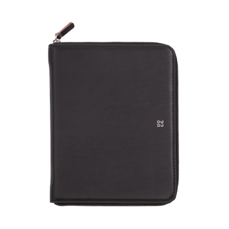 DUDU Cartella Portadocumenti A5 in Vera Pelle da Uomo Donna, Porta Tablet iPad Mini, Portablocchi, Organizer per Blocco Note Quaderno A5 - Img 2