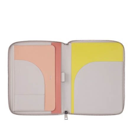 DUDU Cartella Portadocumenti A5 in Vera Pelle da Uomo Donna, Porta Tablet iPad Mini, Portablocchi, Organizer per Blocco Note Quaderno A5 - Img 4