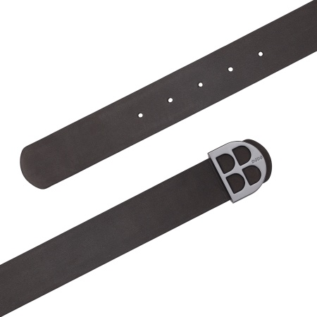 DUDU Cintura Uomo Reversibile in Pelle Liscia e Nabuk Bicolore, Made in Italy, Double Face, con Fibbia Personalizzata - Img 3