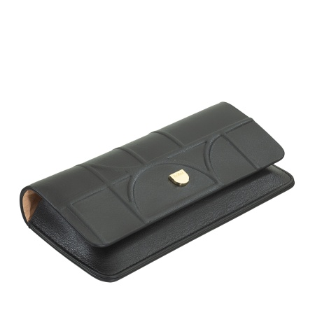 DUDU Custodia Porta Occhiali da Vista e Occhiali da Sole in Vera Pelle Morbida Stampata con Chiusura Magnetica, Astuccio Portaocchiali Bicolore - Img 2