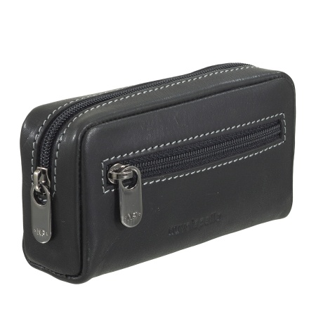 Nuvola Pelle Astuccio Portachiavi in Pelle con Cerniera – Portachiavi con 2 Anelli Metallici e Tasche con Zip per Chiavi, Monete e Piccoli Oggetti - Img 3