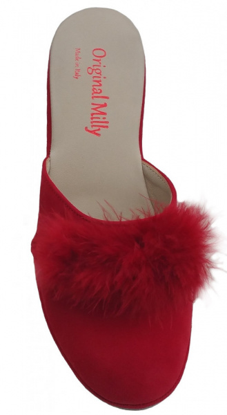 PANTOFOLA DONNA MILLY IN CAMOSCIO ARTIGIANALE MADE IN ITALY - Img 3