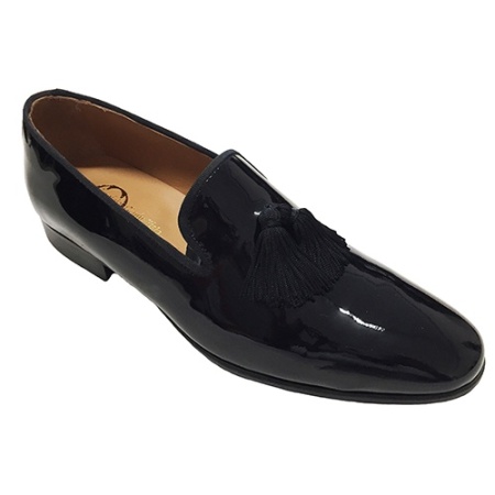 SCARPE UOMO DA CERIMONIA IN VERNICE CON NAPPINE GAROFALO GIANBATTISTA ARTIGIANALI MADE IN ITALY - Img 3