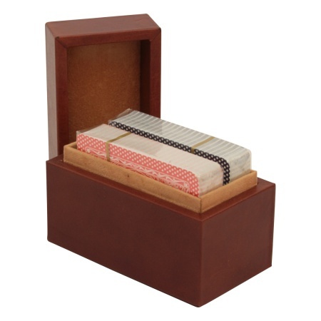 Scatola Porta Carte in pelle. Marrone - Img 2