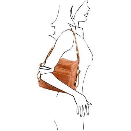 TL Bag - Borsa donna in pelle convertibile a zaino - Img 3