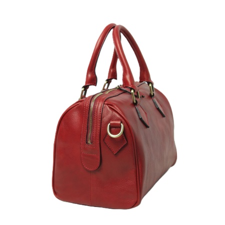Bauletto due manici in pelle - rosso - Img 4